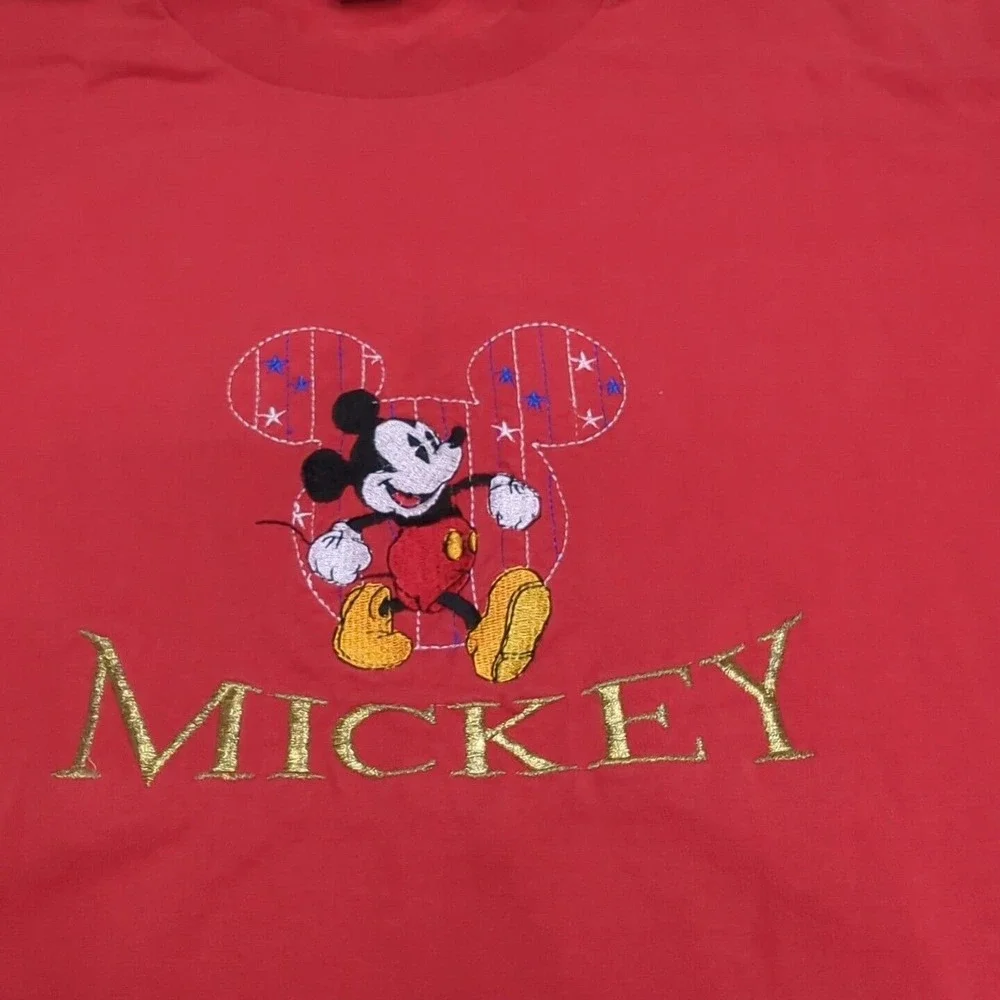 Vintage Single Stitch Disney Mickey Mouse Shirt Size XL Red Made in USA - Picture 2 of 9